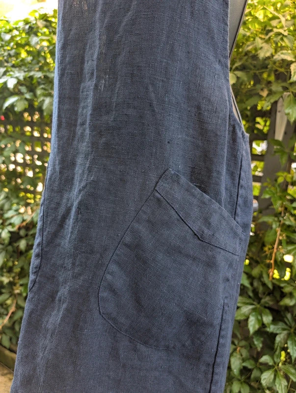 Vintage Toast Open Back Pinafore Layer Navy Blue