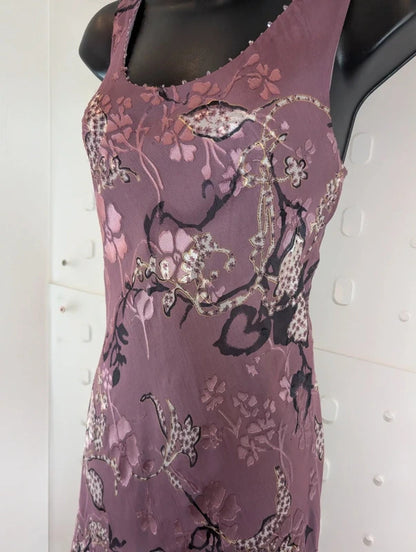 Cameron Blake by Mon Cheri Purple Silk Fairycore Dress UK8