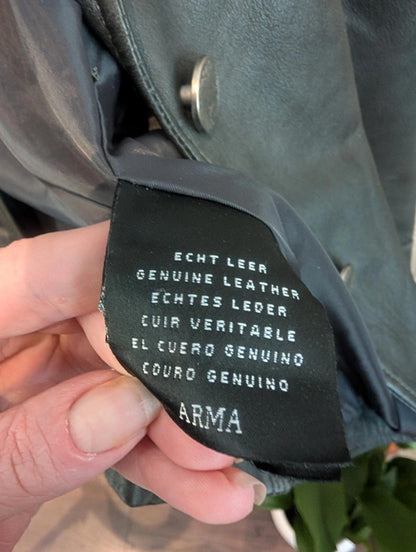 Arma Women Genuine Leather Blazer Jacket – Black (UK 10)