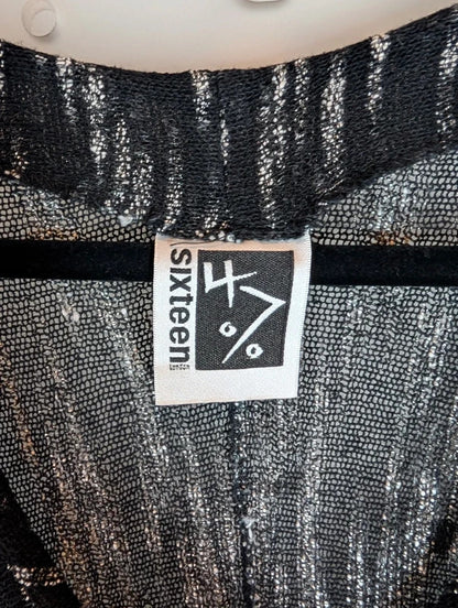 Sixteen47 Dawn French Black Grey Open Knit Dress Size 4