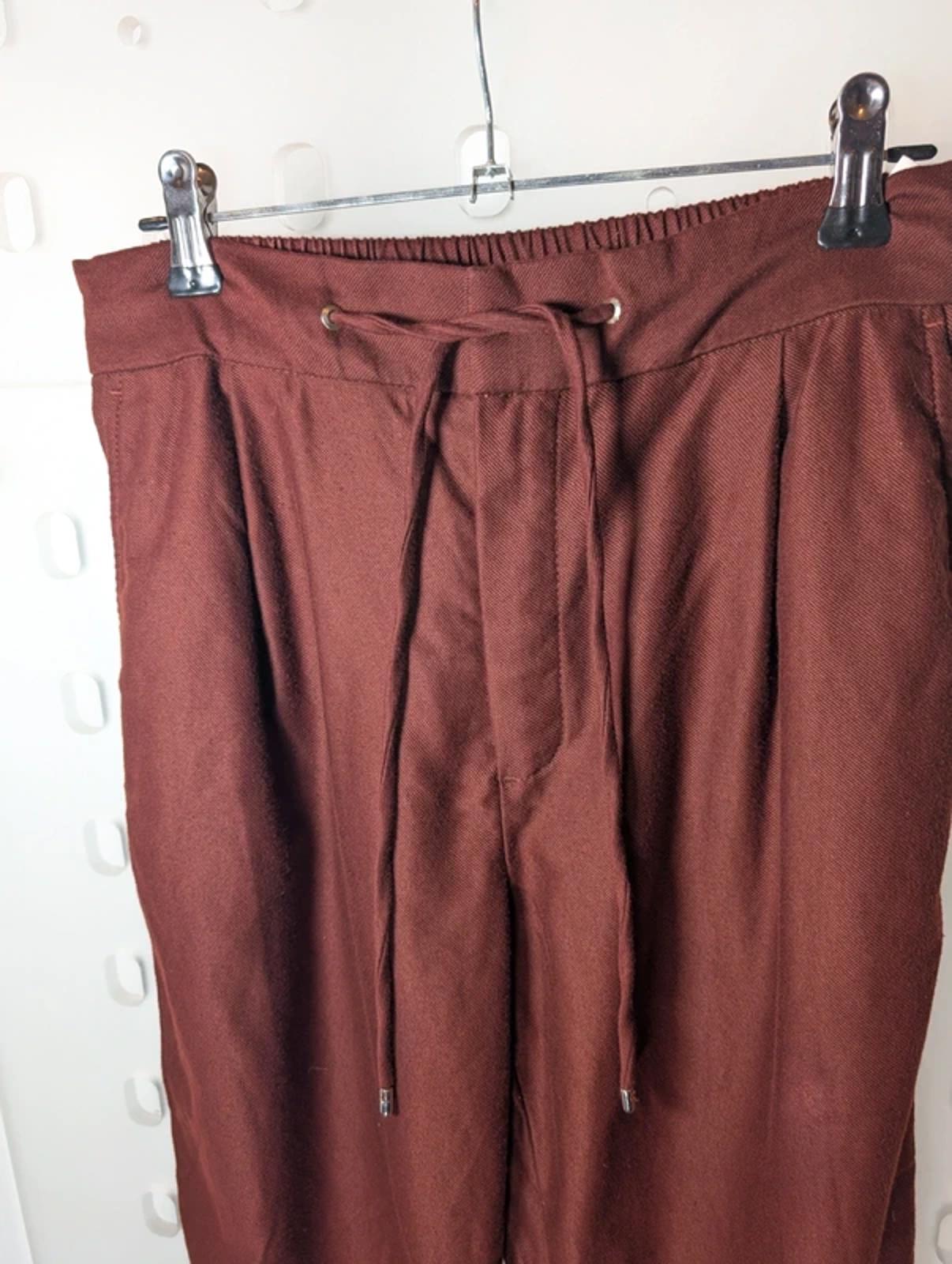 Massimo Dutti Maroon Tailored Joggers Size 34 Elastic Back Waist