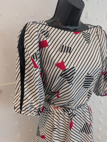 Genuine Vintage 1980s 50s Style Dress UK 10 (Small)