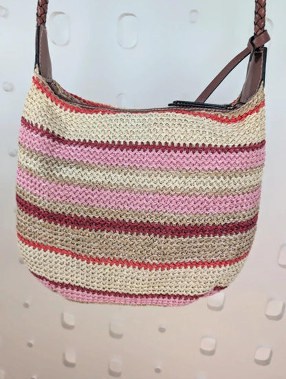 Tula Rattan Crossbody Bag Leather Trim Woven Summer Holiday Boho