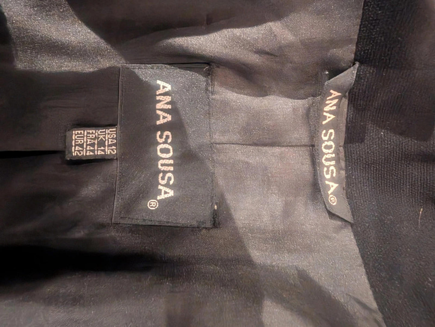 Ana Sousa longline black jacket size 14