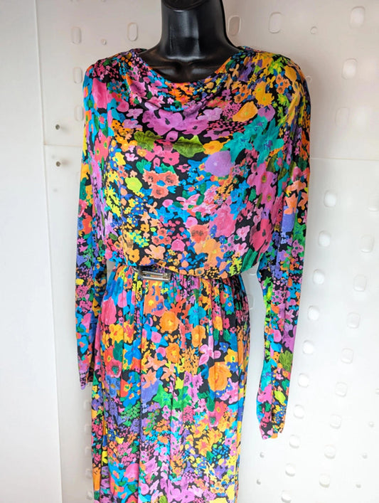 Stine Goya multicolour stretch drape dress – no size label (fits UK 8–12)
