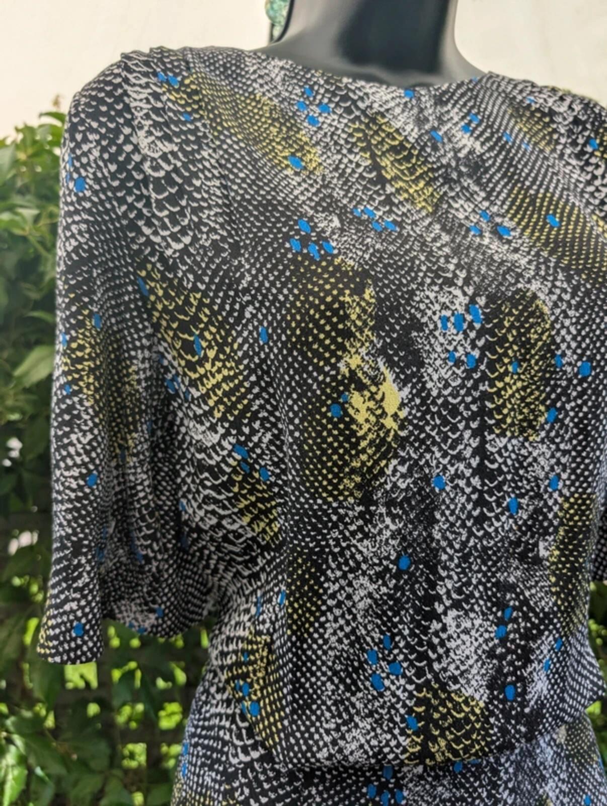 & Other Stories Snake Print Dress Green Blue EU38