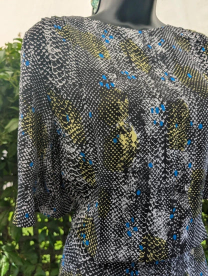 & Other Stories Snake Print Dress Green Blue EU38