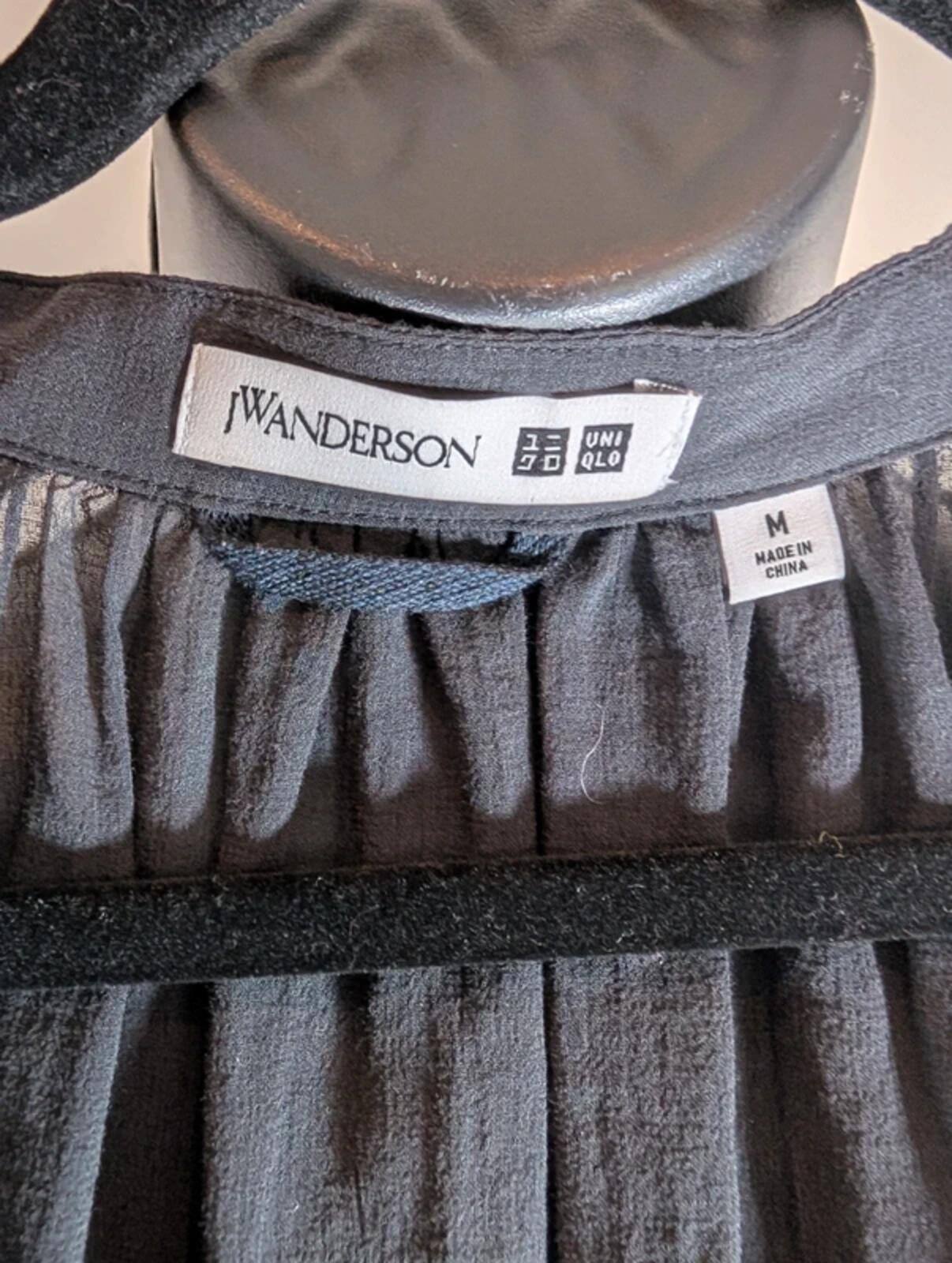 JW Anderson for Uniqlo Sheer Tie Neck Blouse Black Medium