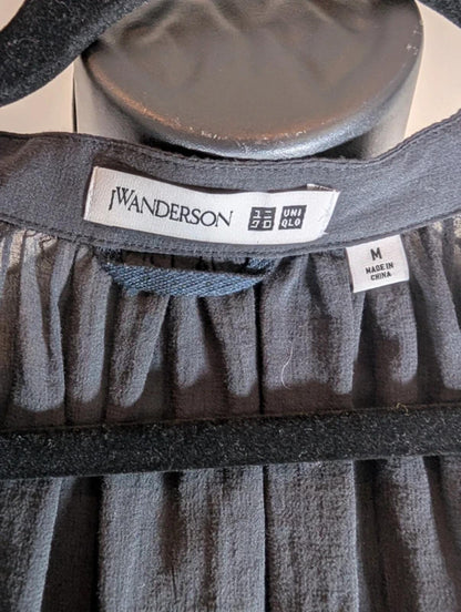 JW Anderson for Uniqlo Sheer Tie Neck Blouse Black Medium