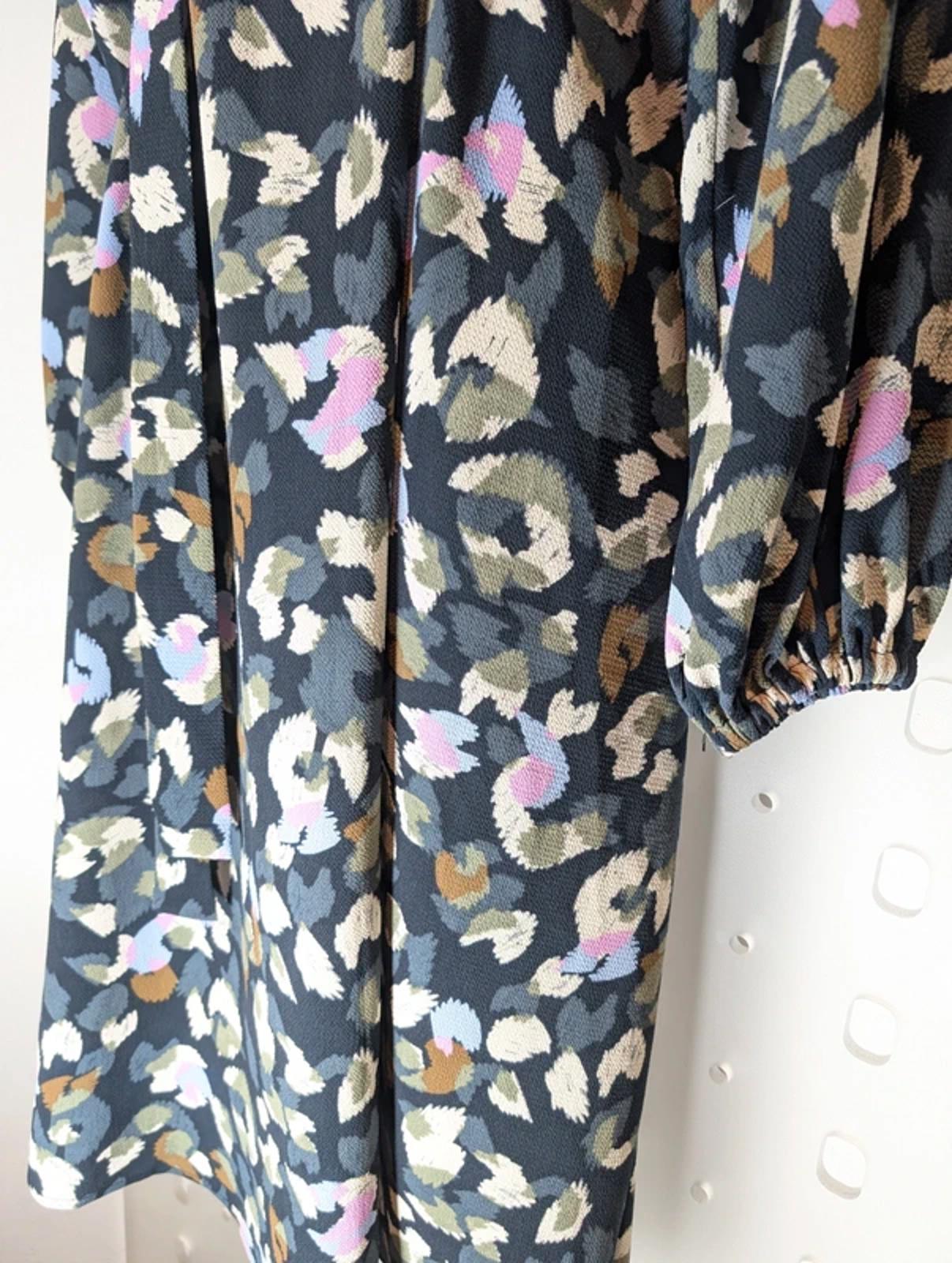 Nümph Nuecho Abstract Leopard Print Dress UK8 Scandi Style