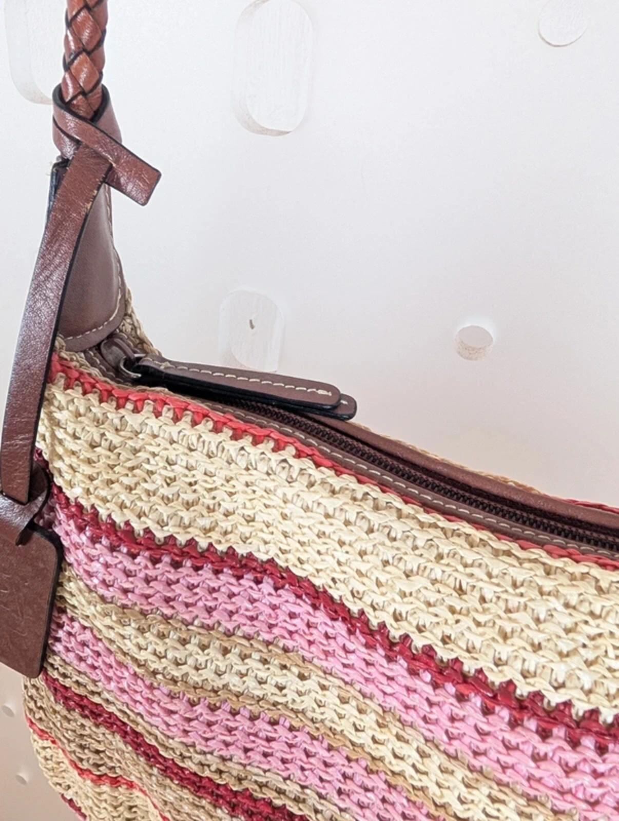 Tula Rattan Crossbody Bag Leather Trim Woven Summer Holiday Boho