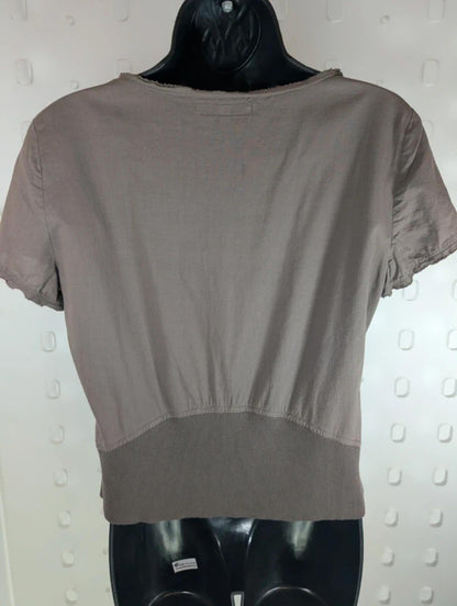 Lurdes Bergada Taupe Asymmetric Cotton Top Made In Spain Large