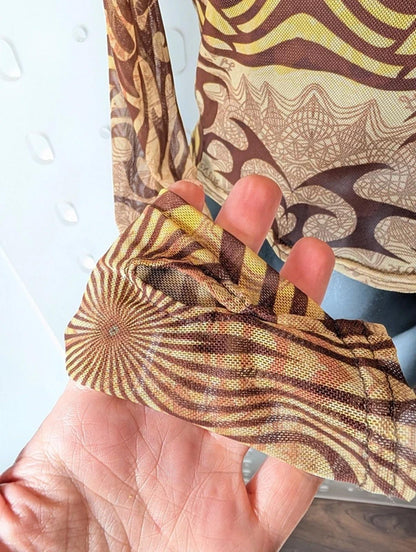 Urban Outfitters Mesh Cold Shoulder Top BNWT XS