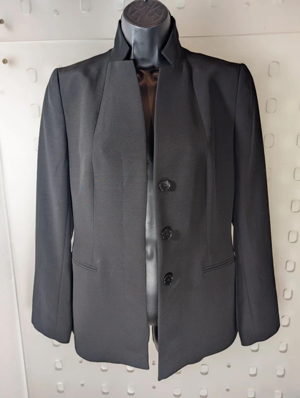 Jaeger Tailored Stand Collar Jacket UK8 Wool Blend