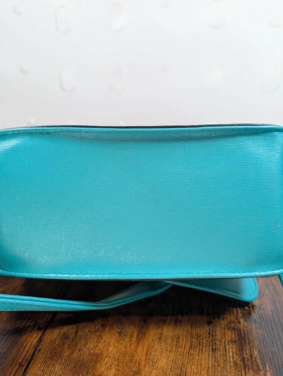 Pavers Teal Structured Box Handbag Unused With Dust Bag
