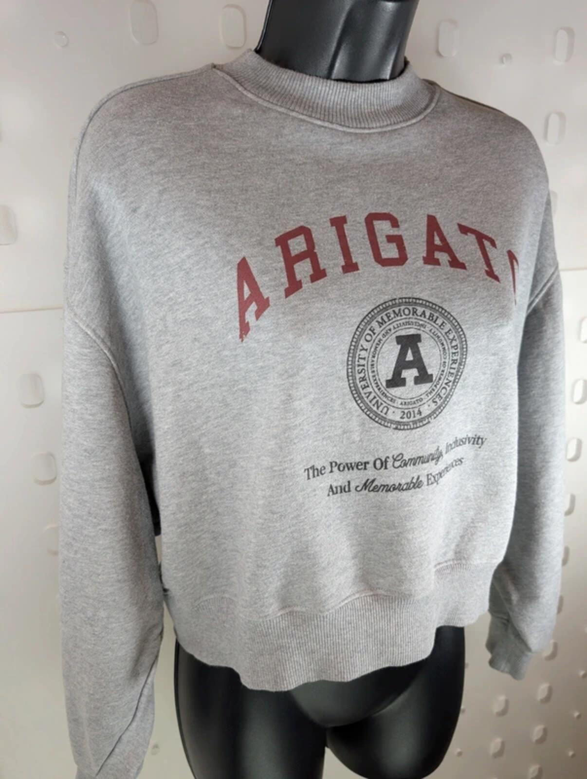 Axel Arigato Cropped Oversized Sweatshirt Grey Marl Small
