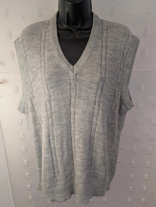 Ryan Keith Grey Cable Knit Sweater Vest – Size L