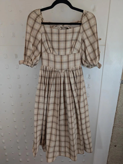 Lalaers Lolita Check Corset Full Skirt Dress Size S