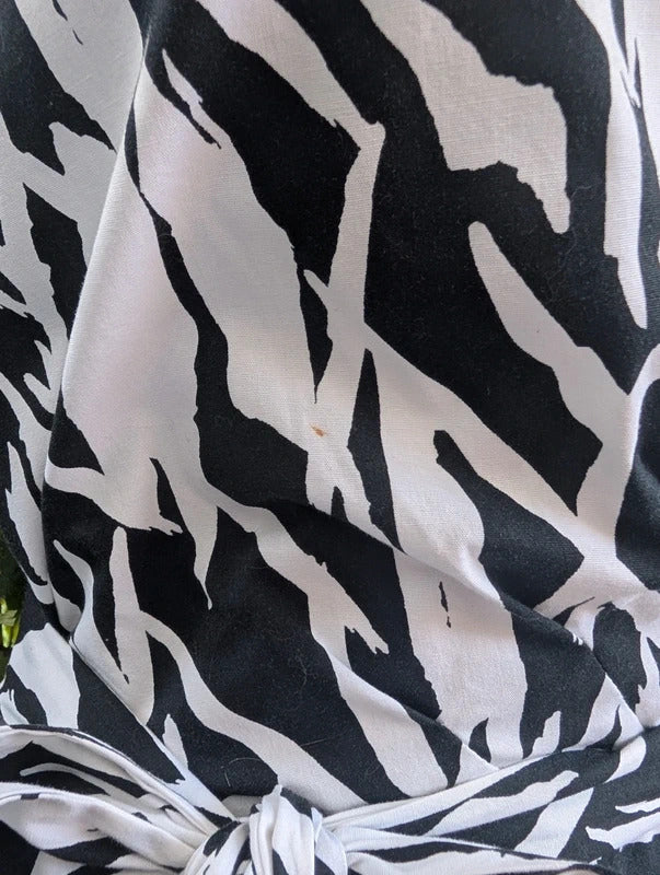 Ossie Clark Zebra Print Midi Dress UK14