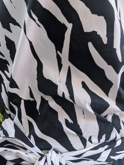 Ossie Clark Zebra Print Midi Dress UK14