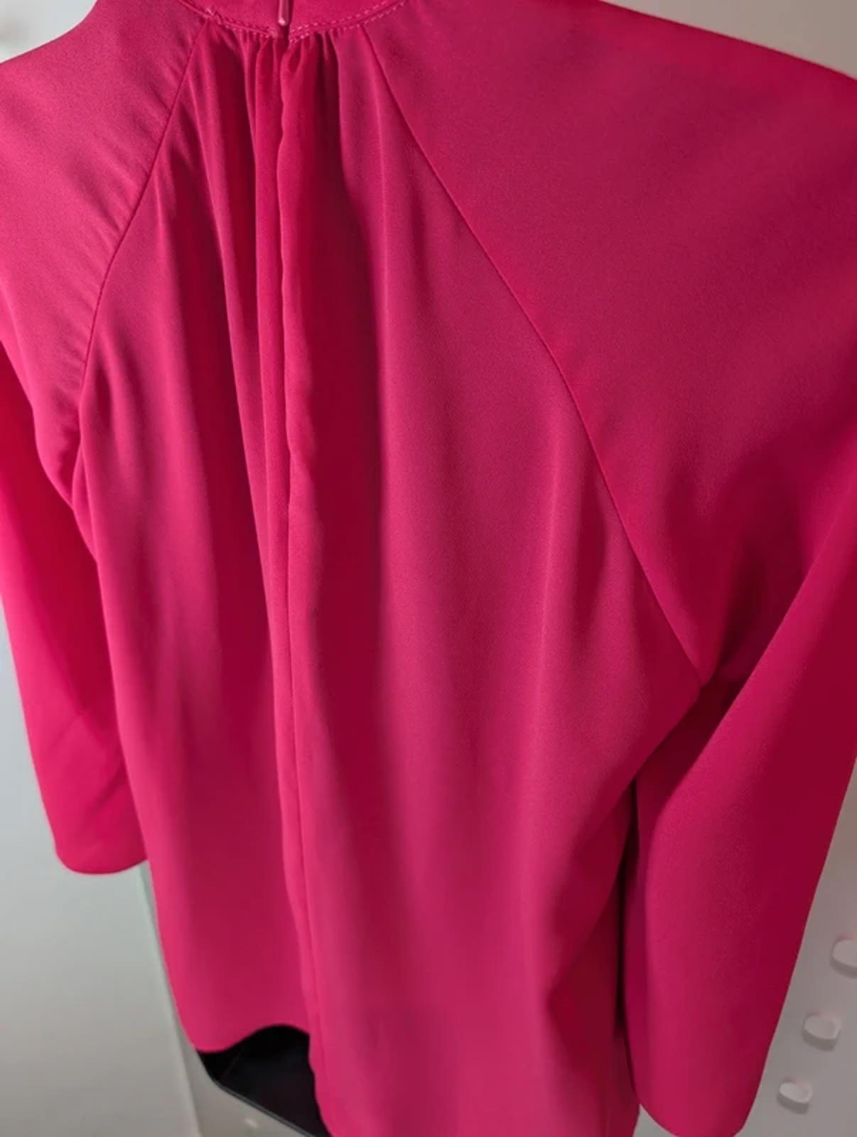 Chelsea Girl River Island Pink High Neck Blouse UK8 Vintage Style
