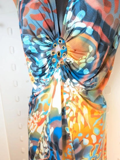 Joseph Ribkoff Draped Top – Eyelet Detail – UK 18 Stretch Jersey