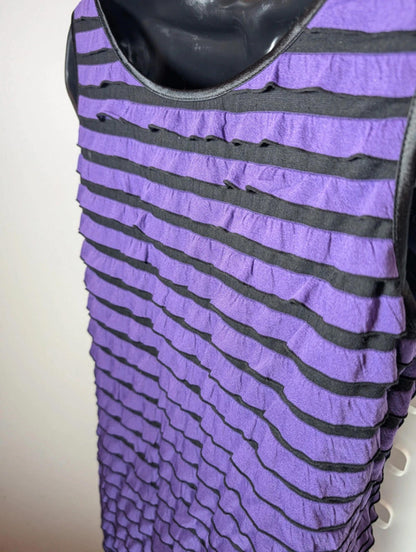 Mela Loves London Purple & Black Ruffle Mini Dress – Size M