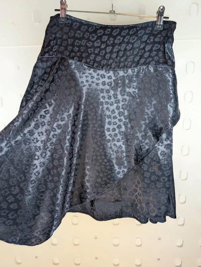 French Connection Navy Wrap Mini Skirt Asymmetric Hem UK 8