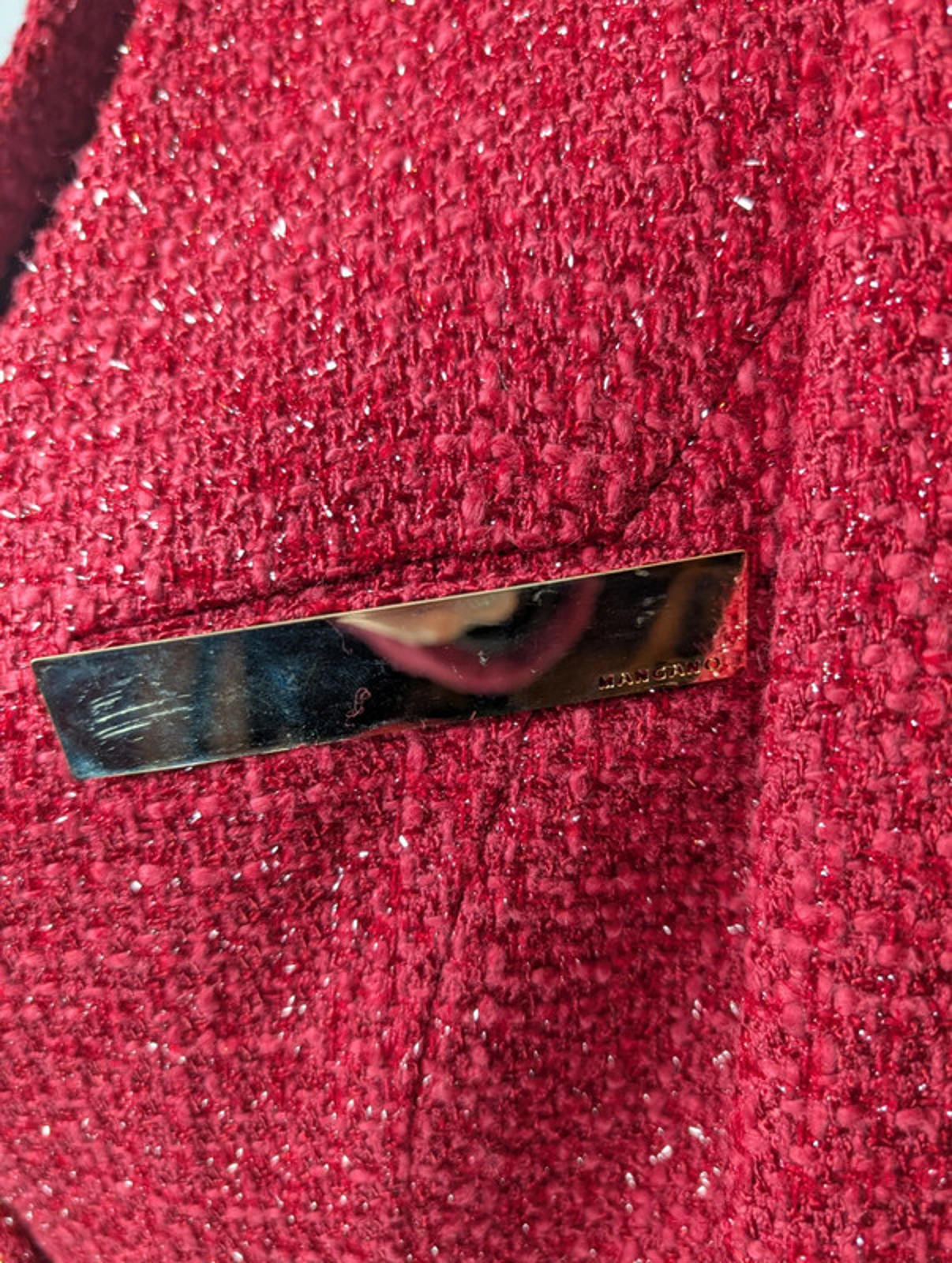 Mangano Cropped Bouclé Jacket – IT42 (UK 10) Gold Detail