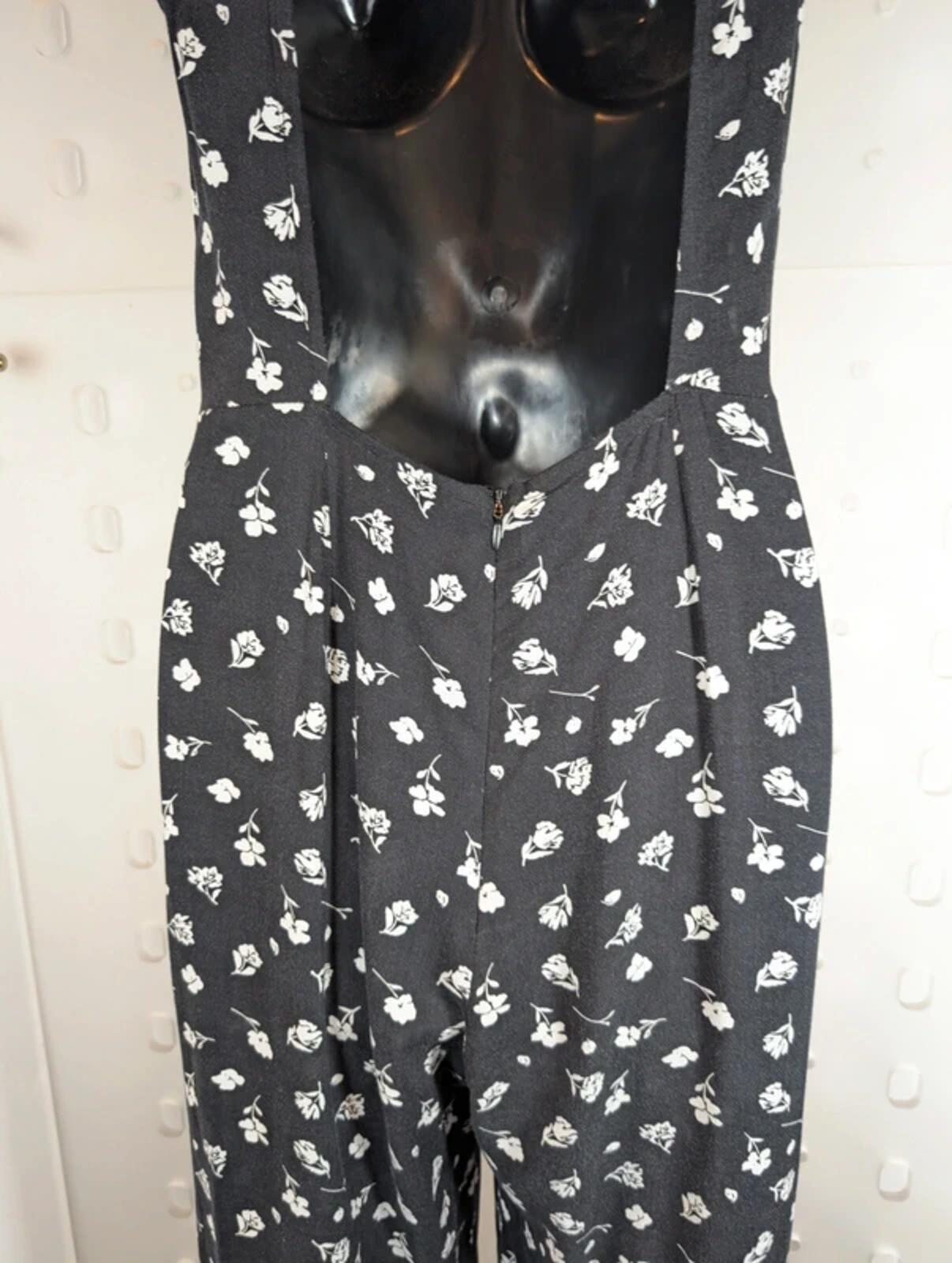 Reclaimed Vintage Wide Leg Jumpsuit Open Back UK8