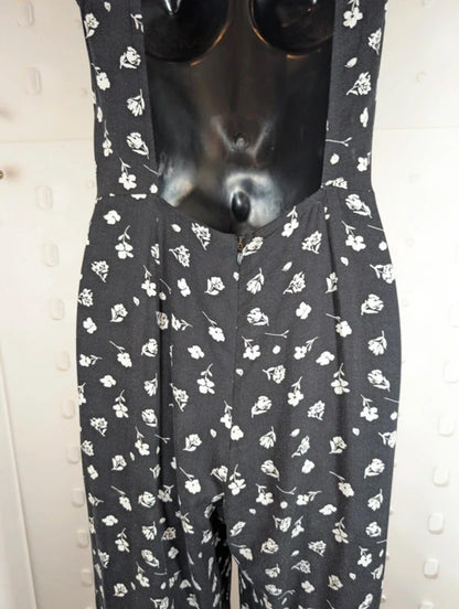 Reclaimed Vintage Wide Leg Jumpsuit Open Back UK8