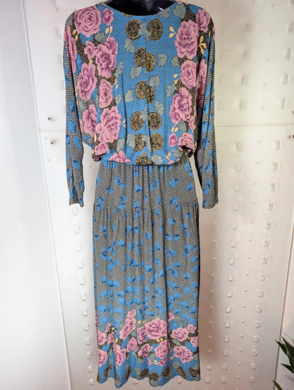 Carole Little oriental-style maxi dress – oversized fit