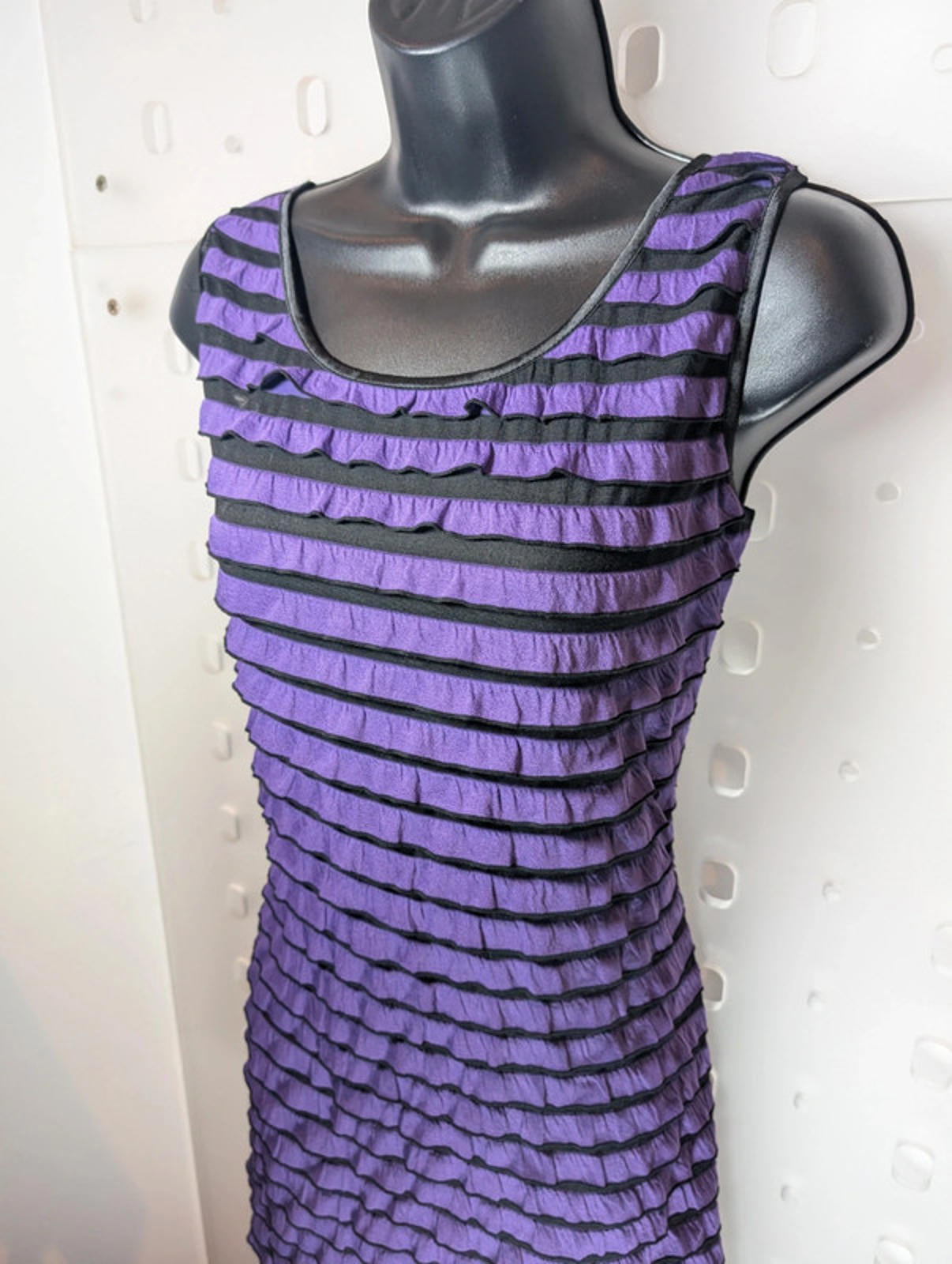 Mela Loves London Purple & Black Ruffle Mini Dress – Size M