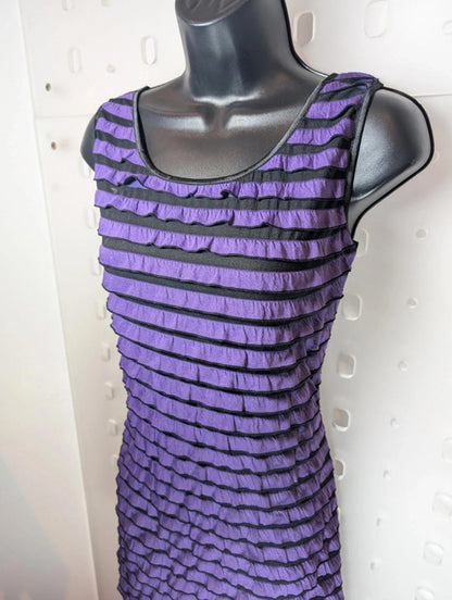 Mela Loves London Purple & Black Ruffle Mini Dress – Size M