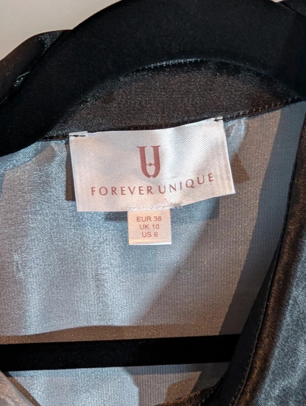 Forever Unique Orange Black Ombré Satin Shirt UK10