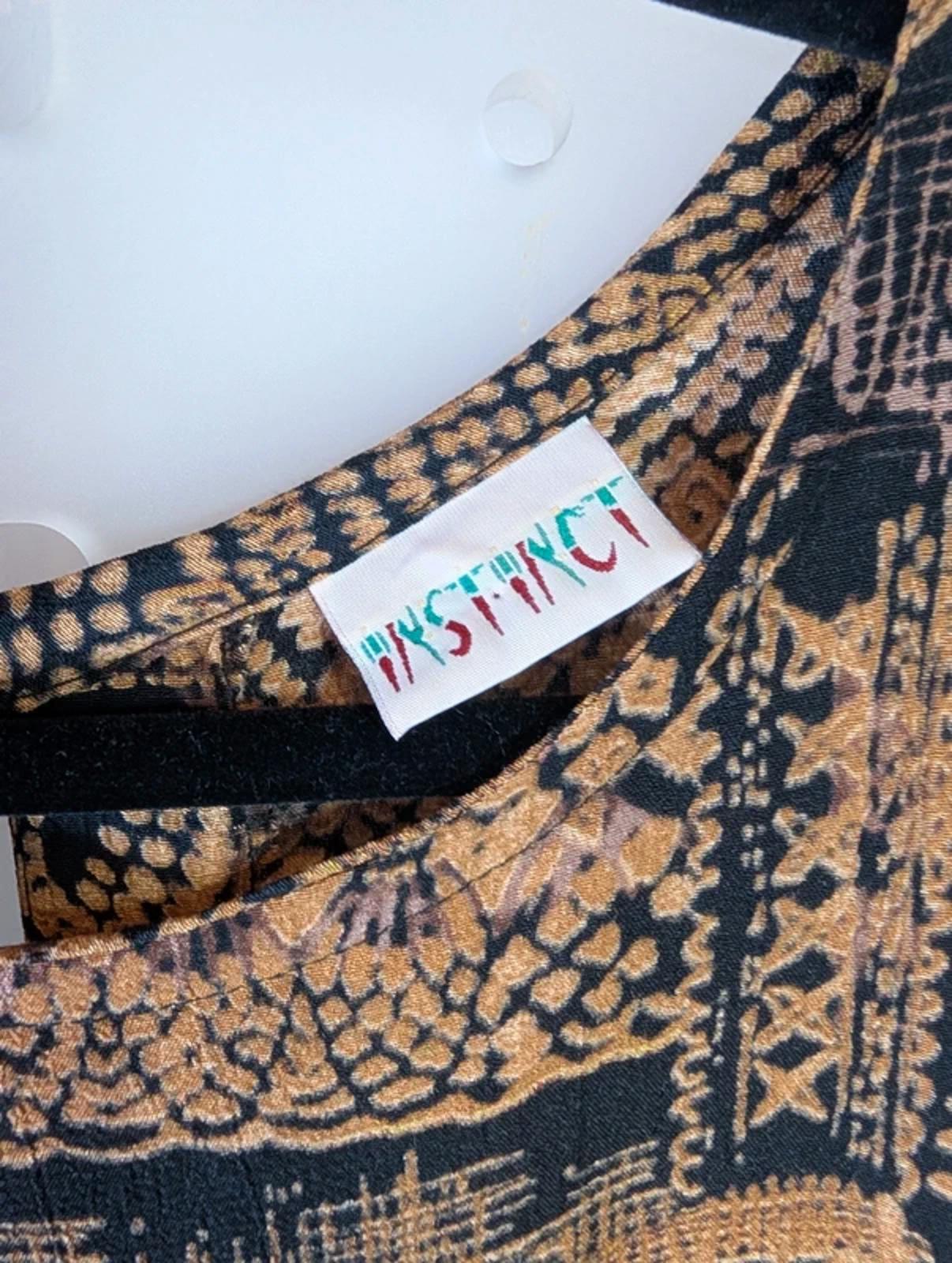 Instinct Vintage 90s Block Print Maxi Dress | Viscose | S