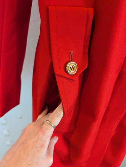 Vintage 1970s London Fog Bright Red Trench Mac Coat UK12