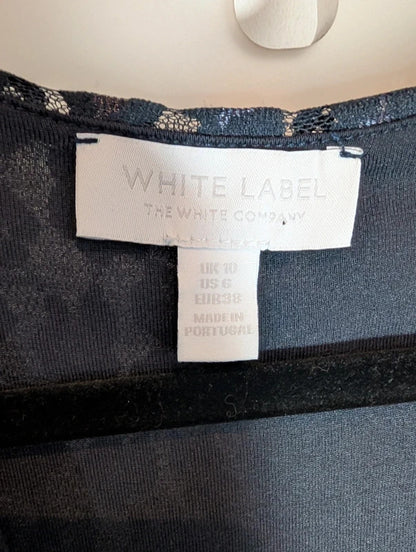 The White Company Navy Lace Fit & Flare Dress UK10