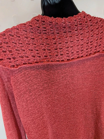 Off Shoot Rust Crochet Cardigan Size S Fairycore Boho