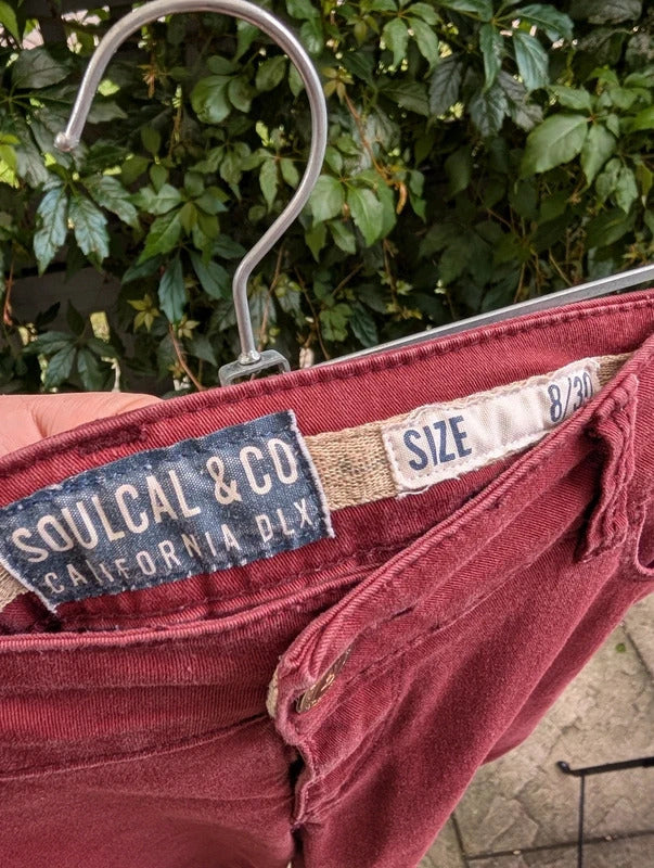 SoulCal & Co California DLX Burgundy Skinny Jeans UK8 W30