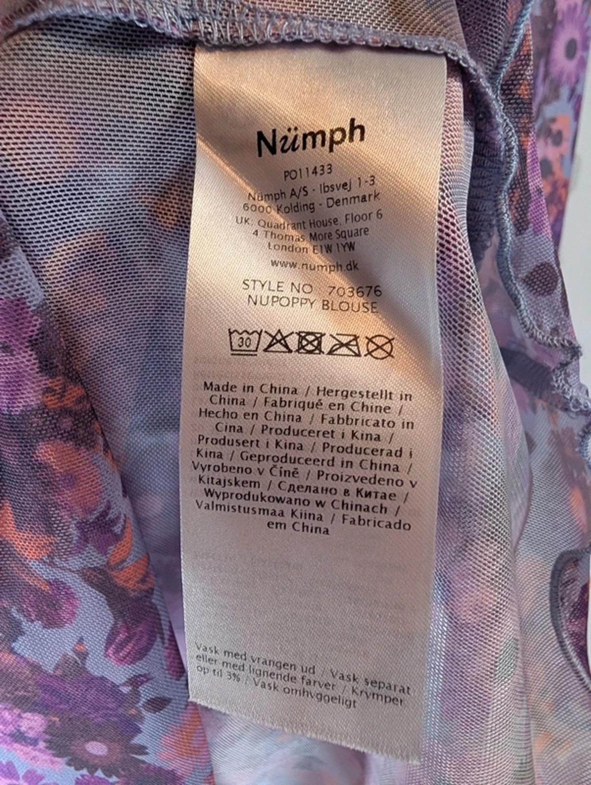 Numph Nupoppy Sheer Blouse Size M