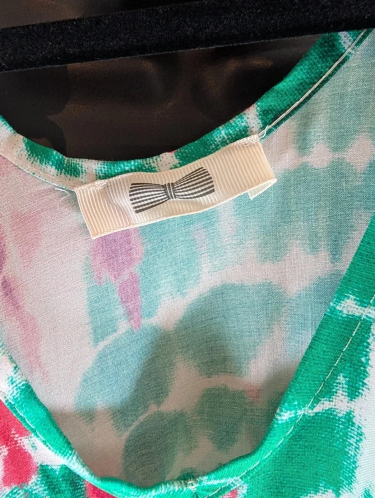 Tie Dye Maxi Dress Green Pink Boho Strappy UK 8