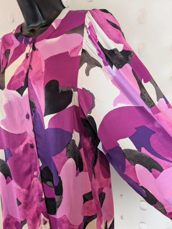 Fabienne Chapot Holly Blouse Purple Floral Size 34 UK8
