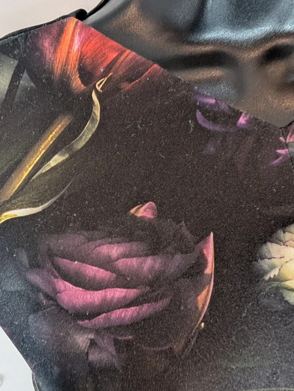 Ted Baker Dark Floral Scuba Bodycon Midi Dress Size 1 UK8