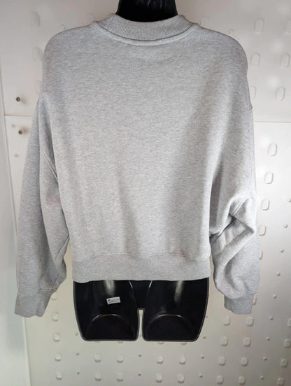 Axel Arigato Cropped Oversized Sweatshirt Grey Marl Small