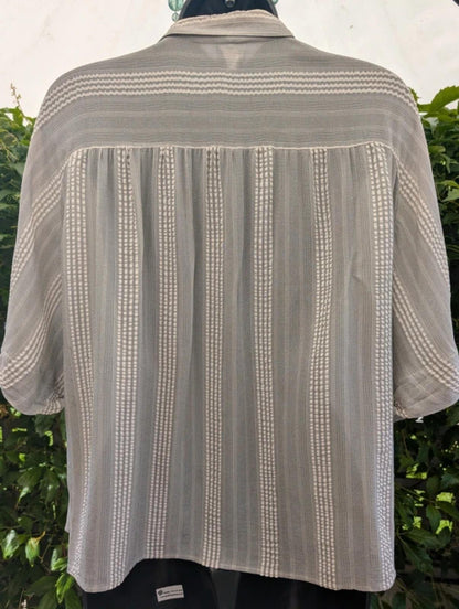 Max Mara Silk Safari Blouse Made In Italy UK14