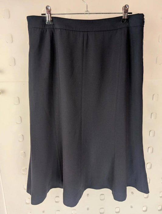 Jaeger Navy Fluted Midi Skirt – Size 12