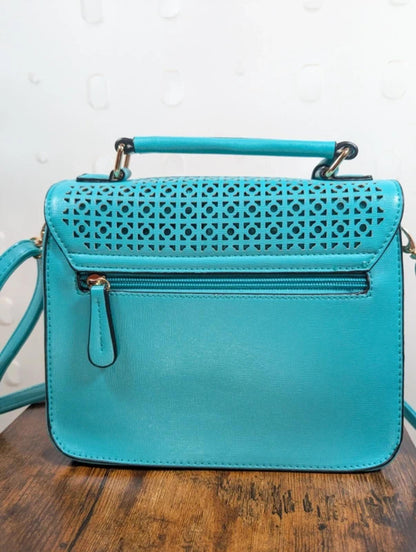 Pavers Teal Structured Box Handbag Unused With Dust Bag