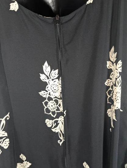 Vintage St Michael Floral Slip Dress Black White 90s UK12/14