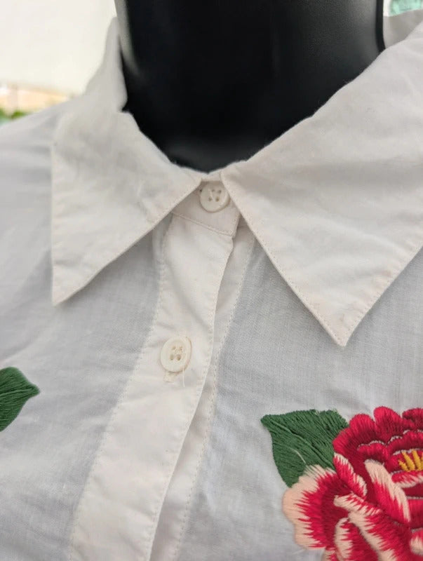 Cake Couture Embroidered Cotton Shirt White XL